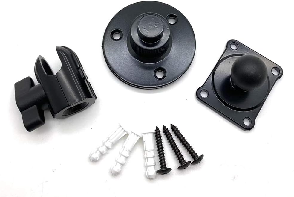 ELD Industrial Metal Constructed Flange Drill Mount for all AMPS hole pattern for SiriusXＭ ICOM IC 207 703 706 2730 2800 7000 HAM CB radio & Garmn ZUMO XT Rugged GPS w/vibrations reduce shock pad