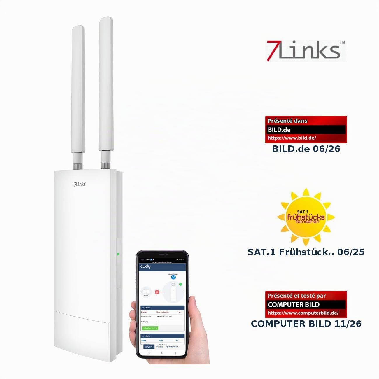 Répéteur wifi 6 d'extérieur WLR-1260 3000 Mb/s Dual Band [7links]