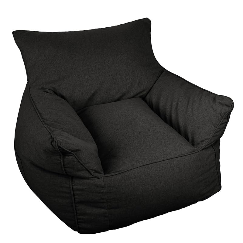 Pouf en tissu noir 80x70cm pour salon moderne | Housse de canapé simple confortable
