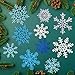 Winter Snowflake Cutouts Glitter Paper Decorations - 50Pcs Blue and Silver Double-Side Christmas Cutouts for Holiday Winter Wonderland Bulletin Board, Frozen Party Decor