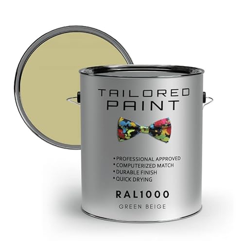 RAL1000 - Brocha o spray para pintura (100 ml), color verde y beige (imprimación todo en uno, capa inferior y capa superior, resistente a la corrosión y al óxido) Cover