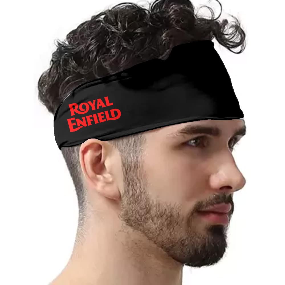 Unisex Men Women Printed Headband for Bike Riders Sports Gym Workout Other Sports (Black, red)-image-35