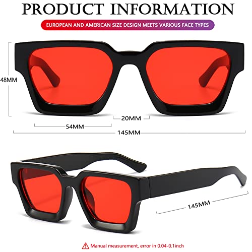 Image of AIEYEZO Square Sunglasses for Women Men Square Thick Frame Sun Glasses Simple Designer Style Shades