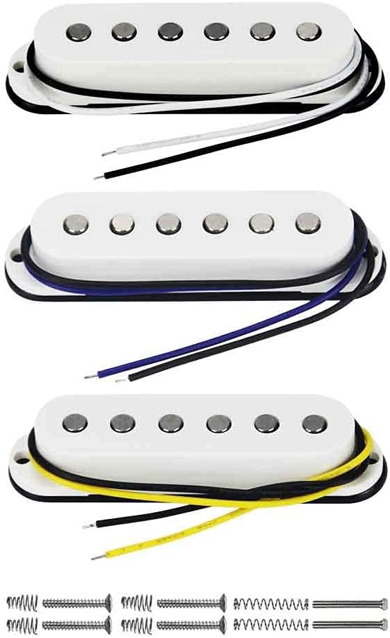 FLEOR Alnico 5 ST Pickup Single Coil Pickups Guitar Neck/Middle/Bridge Pickup White for ST SQ Electric Guitar - Image 3