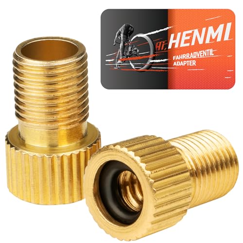 HENMI Fahrradventil Adapter 2er mit Dichtring, DV SV auf AV, Adapter...