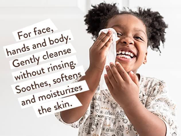 Babo Botanicals Moisturizing 3-in-1 Face, Hand & Body Cleansing Wipes - with Organic Calendula & Natural Oat - for Babies, Kids & Adults with Sensitive or Dry Skin - 30 ct.