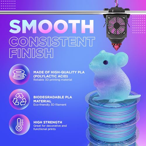 Image of Cookiecad PLA Filament 1.75mm 1kg Rainbow Multicolor 3D Printer Filament - Mermaid PLA
