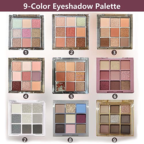 Daeuwiutr Brown Matte Eyeshadow Palette, Cool Metallic Shimmer Glitter Eye Shadow Palette, Highly Pigmented Waterproof Hypoallergenic Long Lasting Eyeshadow （Creamy Brown 9#） #TOP6