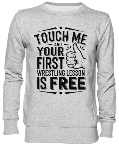 Sweat-shirt imprimé gris unisexe en jersey col rond pull sport et loisirs