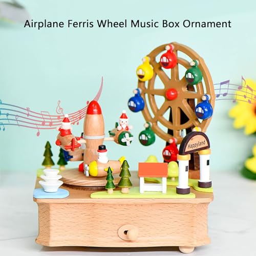 Caja de música de madera navideña ideal como regalo de Navidad para parejas y amigos 3