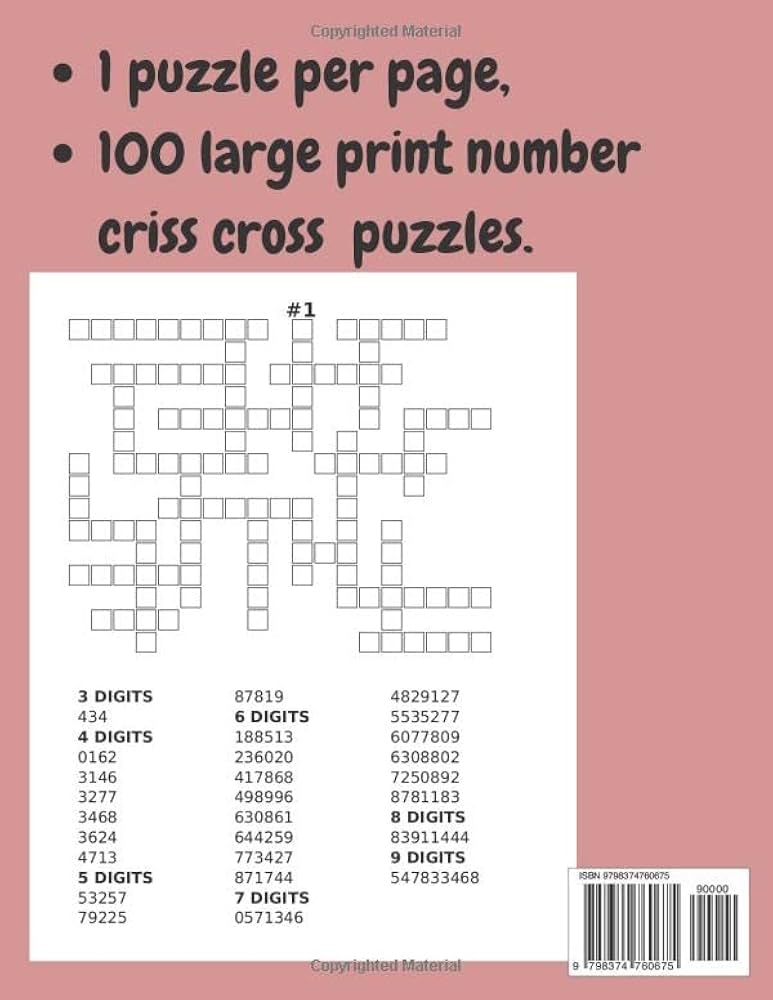 number-kriss-kross-puzzle-book-for-adults-large-print-relaxing-100-number-criss-cross-puzzles-for-adults-publishing-smart-monkey-9798374760675-amazon-com-books for Free Printable Kriss Kross Word Puzzles Number Kriss Kross Puzzle Book for Adults: Large Print, Relaxing, 100 Number Criss Cross Puzzles for Adults: Publishing, Smart Monkey: 9798374760675: Amazon.com: Books for Free Printable Kriss Kross Word Puzzles