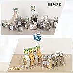 Vtopmart 8 Pack Food Storage Organizer Bins, Clear Plastic Bins for Pantry, Kitchen, Fridge, Cabinet Organization and Storage, 4 Compartment Holder for Packets, Snacks, Pouches, Spice Packets - Image 5