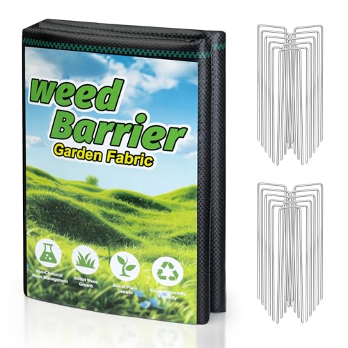 Weed Barrier Landscape Fabric 3FT x 50FT , with 20 U-Shaped Ground Stakes - image 1
