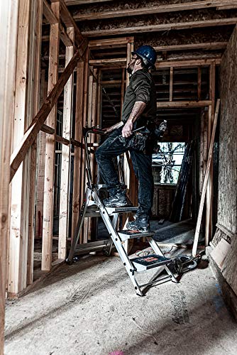 Little Giant Ladder Systems 10410BA Safety Step Ladder Four Step with Bar, 2 x 11-Inch