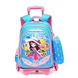 Prinzessin Muster: Abnehmbare Trolley Tasche, die ein gewöhnlicher Rucksack oder Trolley Tasche sein kann. Geeignet für 2–6 Grundschulschüler.