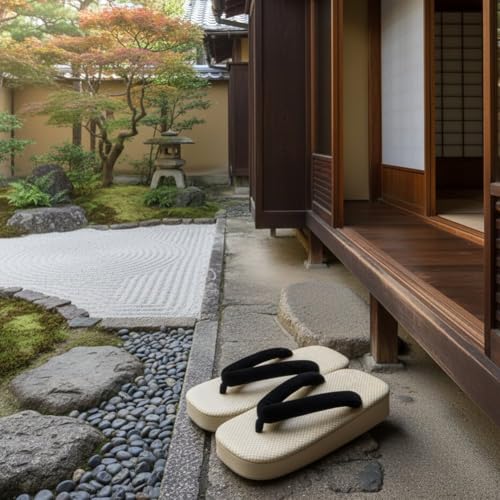 Pantuflas japonesas geta con suela de madera antideslizante para adultos 5