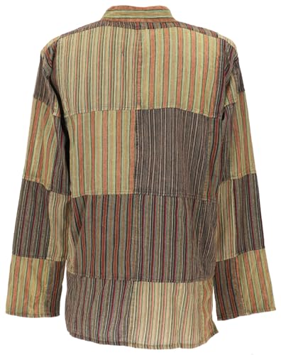 Chemise patchwork ethnique du Népal ample en coton pour homme en quête d'originalité