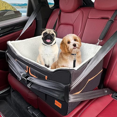 Cosibell Dog Car Seat - Double-Sided Pet Car Seat with Adjustable Safety Strap - Waterproof Dog Car Booster Seats for Small and Medium Dogs - Portable Dog Travel Accessories(Large)