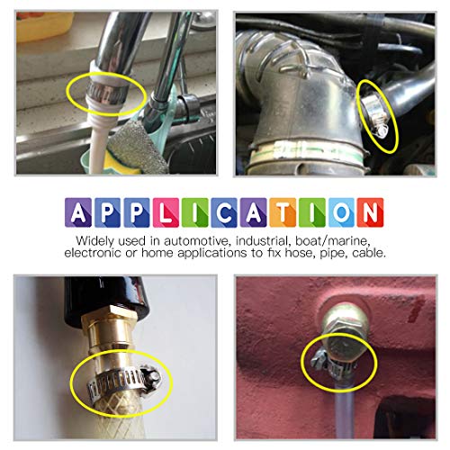 Glarks 50 Piece 8-38Mm Range Stainless Steel Adjustable Worm Gear Hose Clamps Assortment Kit For Water Pipe #TOP6