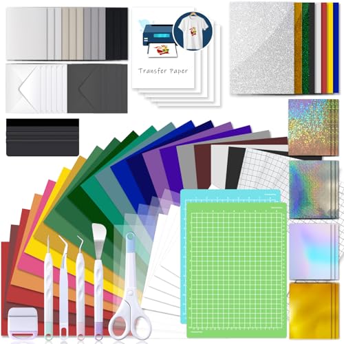 Cutaswish The Essential Bundle for DIY Craft Projects The All-in-One Bundle for Joy Xtra 92pcs Accessories Kit with HTV Vinyl Adhesive Vinyl Transfer Tape Cutting Mat Weeding Tools Card Kit