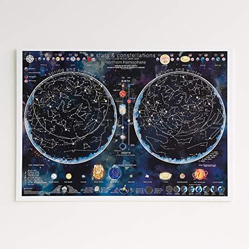 Póster de estrellas y constelaciones que brillan en la oscuridad, diseño de estrellas y cielo nocturno - 84.1 x 59.4 cm | Ya disponible en tu tienda friki favorita! En mundofriki.es!