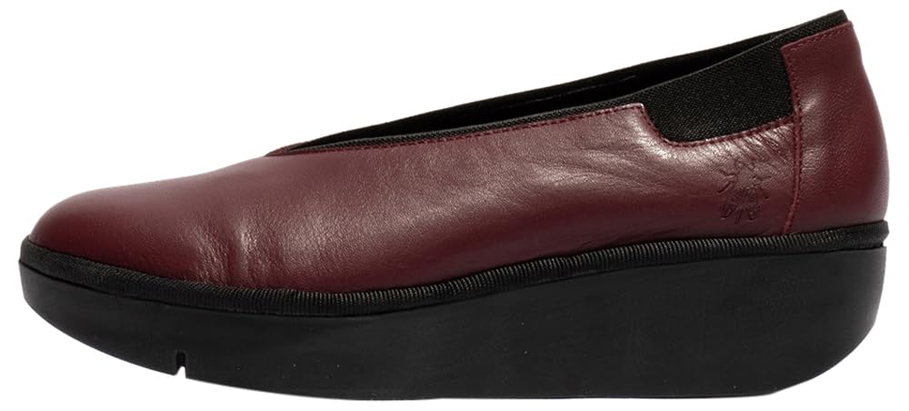 Fly London Women's JURY470FLY Loafer, Wine (Black Elastic), 3 UK