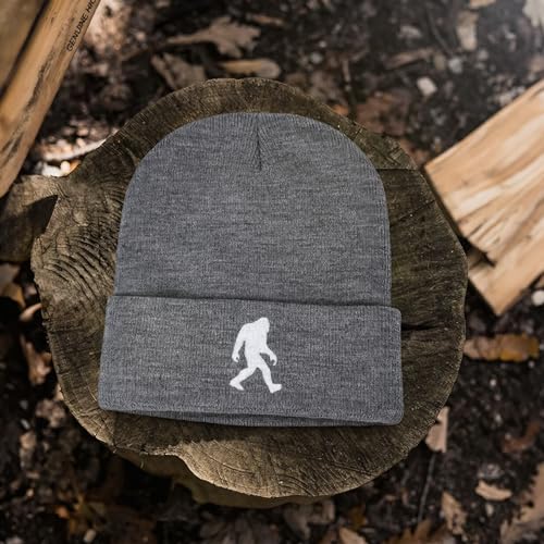 Image of Bigfoot Beanie for Men - Sasquatch Hat Winter Knit Cuffed Beanie for Women - Bigfoot Gifts for Christmas & New Year