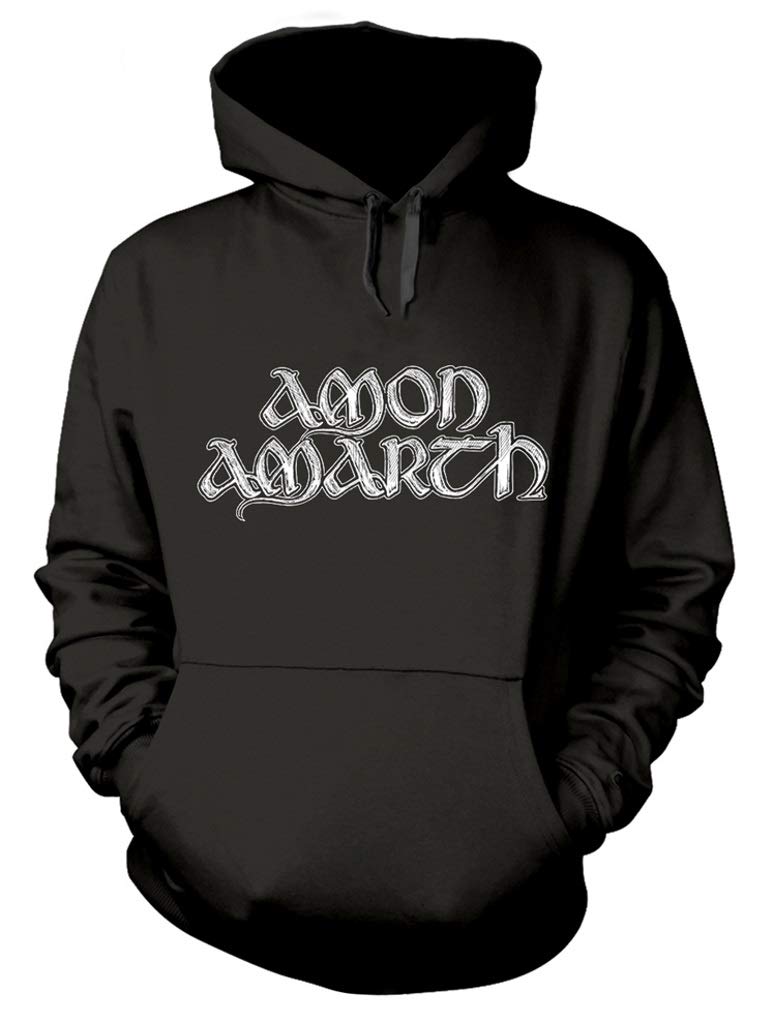 Amon AmarthGrey Skull' (Black) Pull Over Hoodie