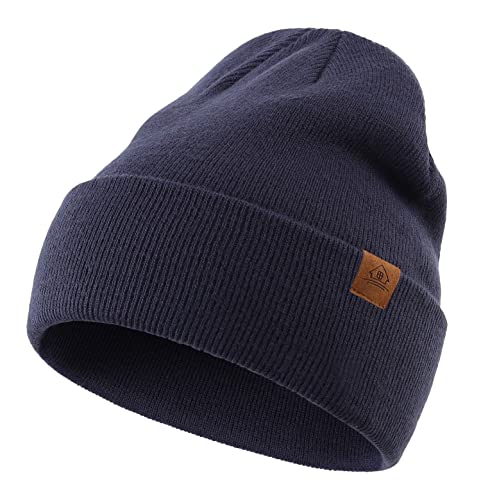 Image of Home Prefer Mens Winter Hats Acrylic Knit Cuff Beanie Cap Warm Womens Beanie Hat