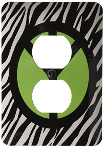 Cache pour prise de courant zèbre vert citron au design graphique unique