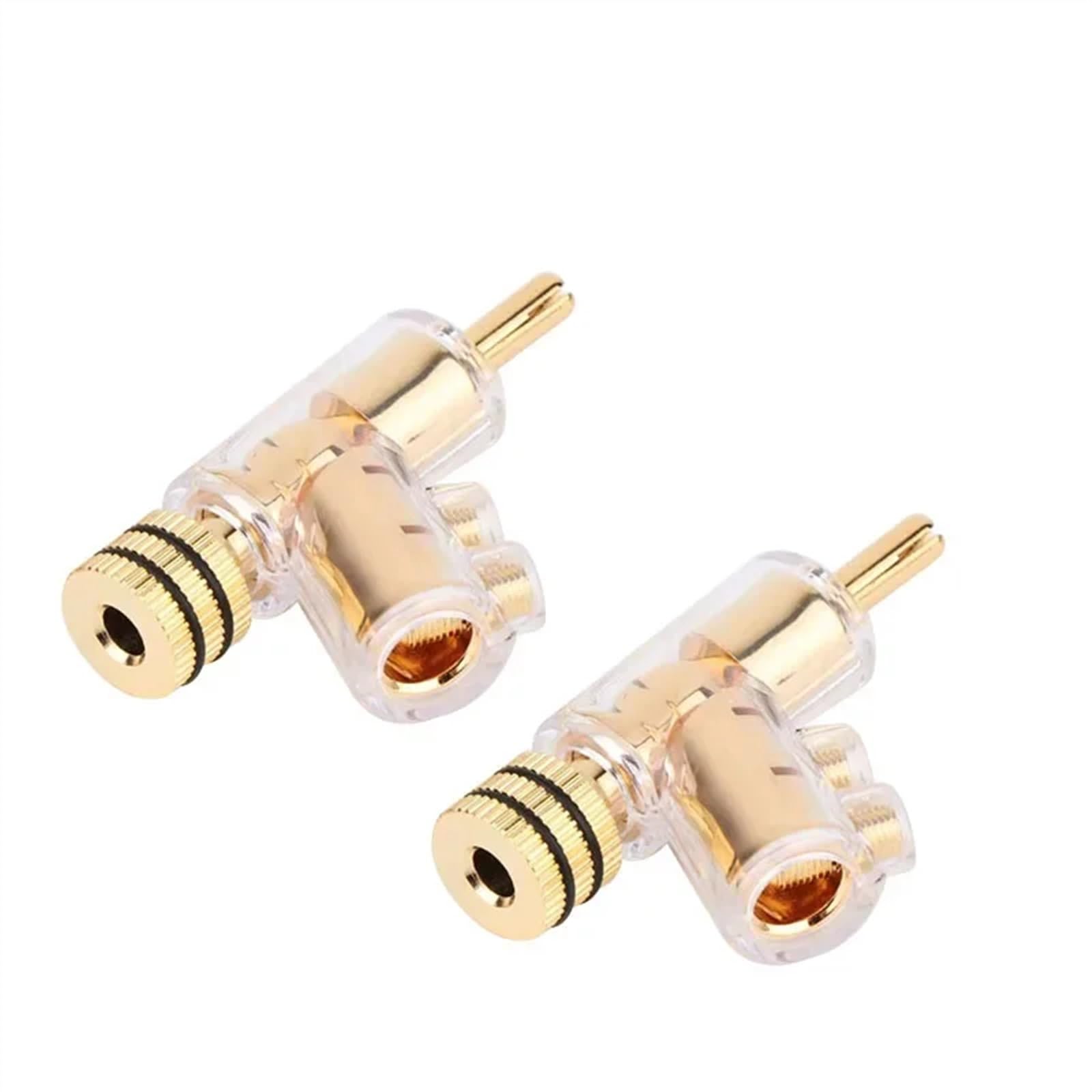 4 cavi per altoparlante bloccabili, placcati in oro 24 K, con connettore a banana (nero, 4 pezzi)
