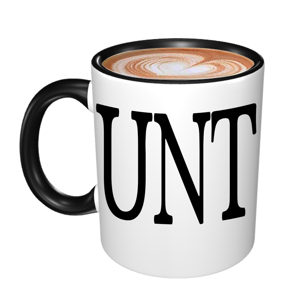 Divertida taza de café con texto en inglés "C UNT Funny Adult Humor" grosero, taza de café con asa, taza de café y té, 325 ml, color negro