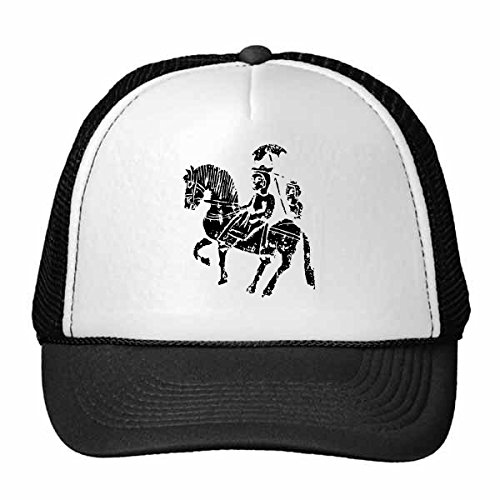 DIYthinker China Ancient Culture Wei and Jin Dynasties Horse Riding Illustration Pattern Trucker Hat Baseball Cap Nylon Mesh Hat Cool Hat Adjustable Cap Children Multi