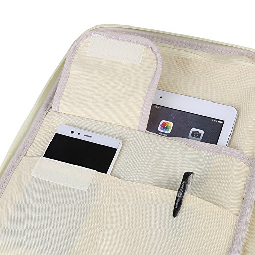 A4 Document Bag, A4 File Folder Portfolio Organizer Multi Functional Zippered Case Travel Pouch Handbag for Phones Notebooks Pens Documents (13.8 x 9.8 x 1.2inch)(Navy Blue)4