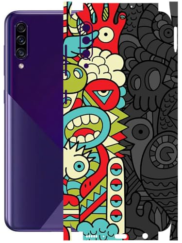 Image of AtOdds - Full Body Back Screen Guard Protector Film - Lamination Wrap Skin Sticker Compatible with Samsung Galaxy A30s | Scratchproof Matte Finish (Graffiti50)