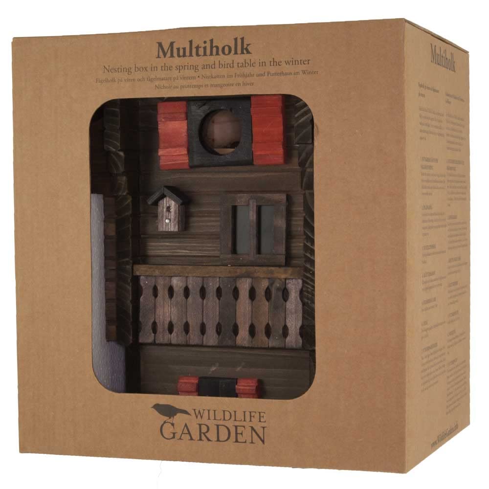 Wildlife Garden WG215 Multiholk Alpenhaus - Der Kombinierte Futtertisch und Nistkasten aus Holz
