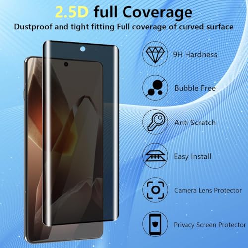 Image of Privacy UV Tempered Glass for OnePlus 12R (6.78 inch) - Anti-Spy, 9H Hardness, Scratch Resistant, 100% Fingerprint Unlock, UV Installation Kit Included