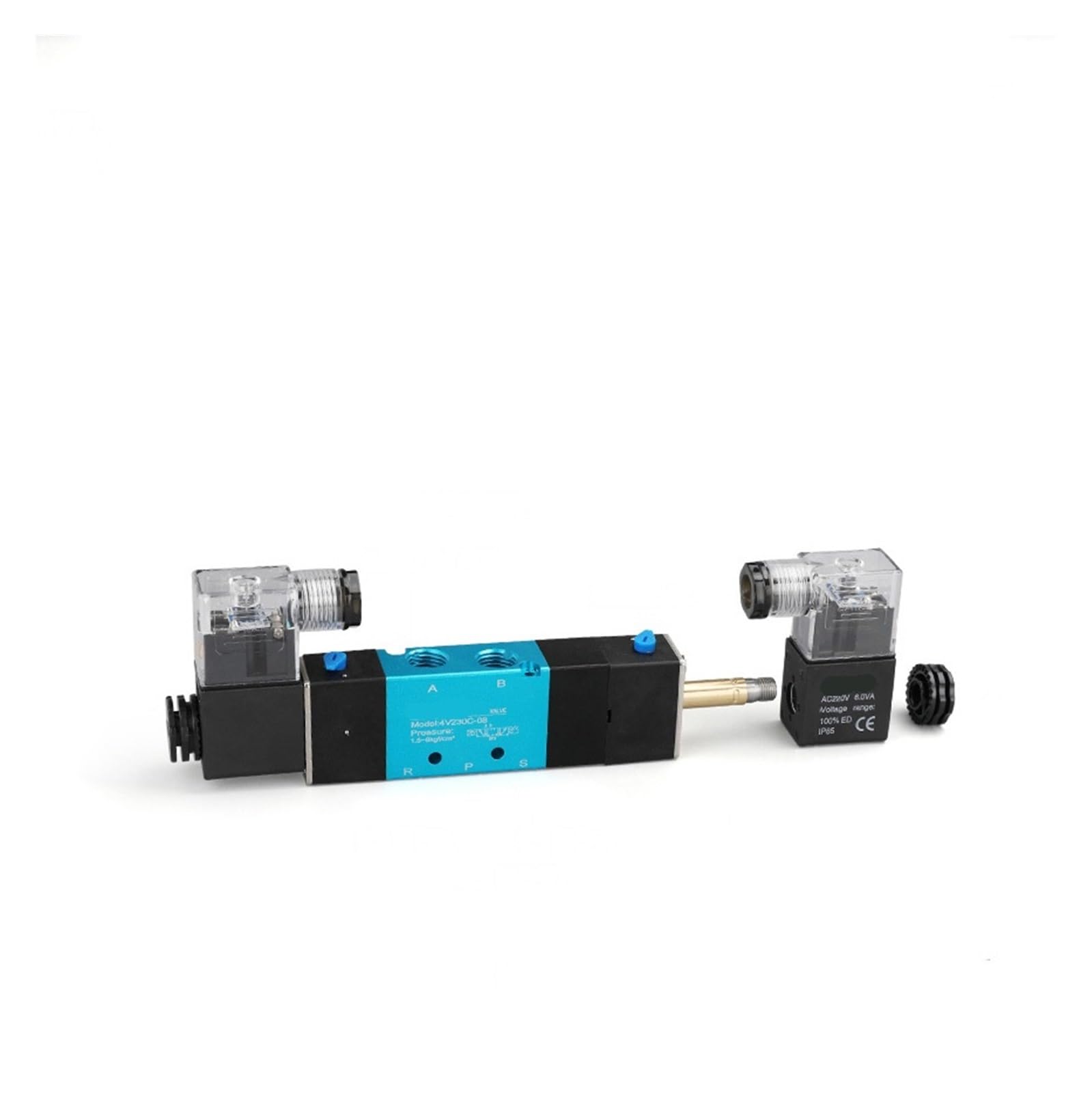 Électrovanne 4V230 5/3 voies pneumatique 24V avec raccords instantanés 6mm