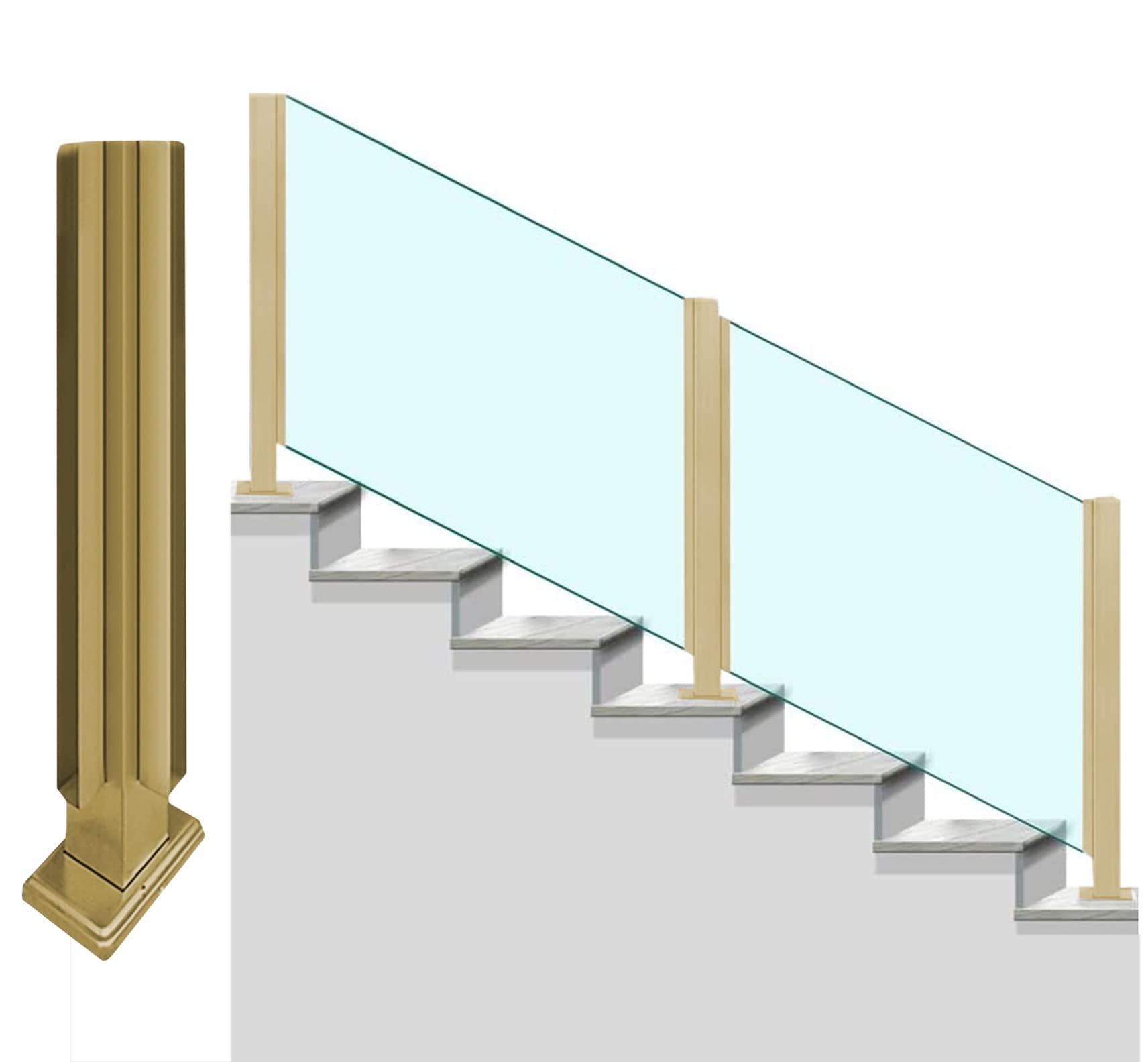 Poteau de garde-corps en verre pour piscine et escalier de mezzanine loft