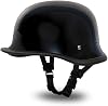 Daytona Helmets German Helmet for Men - Novelty Half Helmet with Breathable Liner - Retro Skull Cap Helmet with Head Wrap