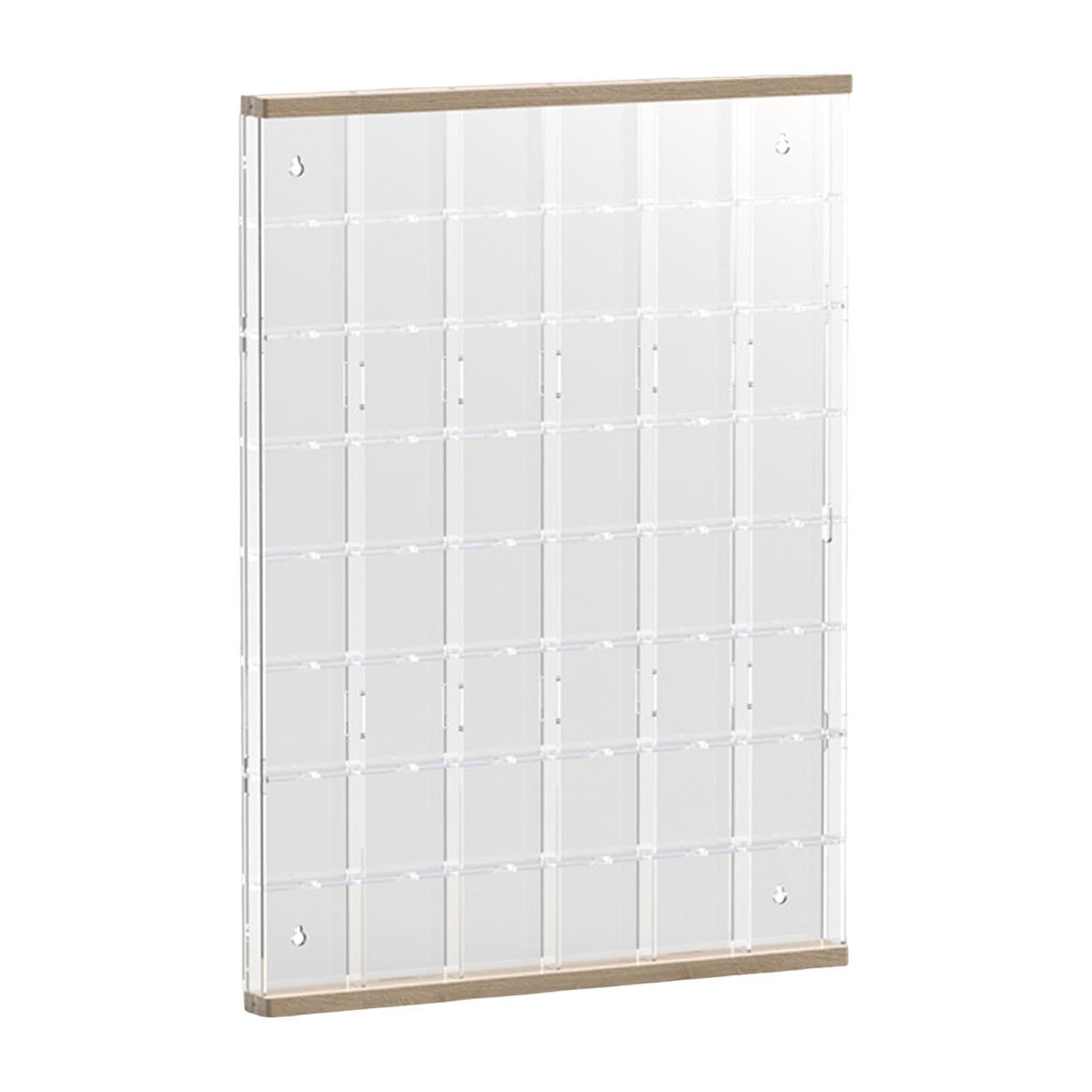 Badges Display Box Acryl Sammlerbox Pins Brotdose Organizer Holz Aufbewahrungsbox Staubschutz Funktion für Pins Broschen Medaillen Sammlung Heimdekora