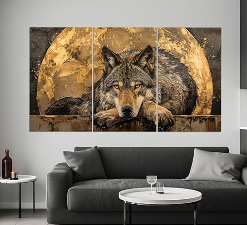 Impression sur toile loup lunaire TONGYINLI 20x30 cm pour décoration de salon moderne