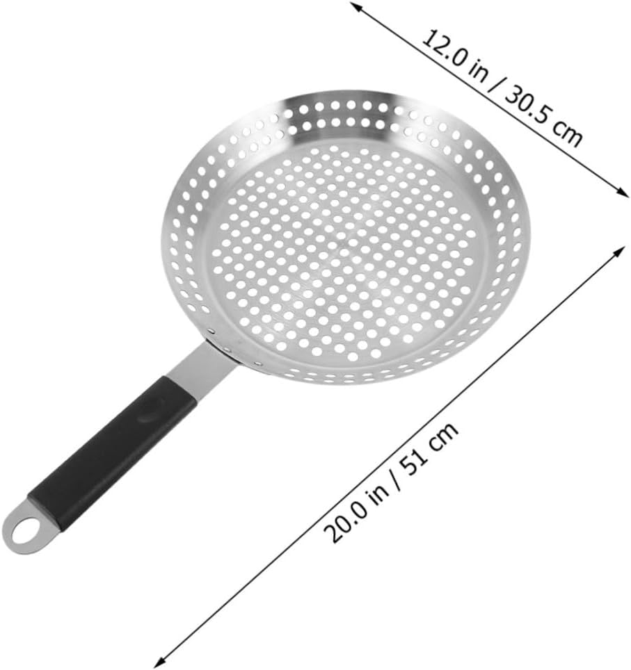 Cabilock Non Stick Stainless Steel Bbq Roasting Pan Lightweight Outdoor Grill Plate with Oil Drain for Portable Burners Practical Fry Pan for Healthy Grilling and Roasting Meat
