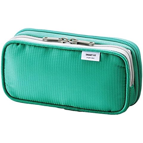 LIHITLAB Double Pen Case, 3.3 x 6.9, Green (A7660-7) Cover