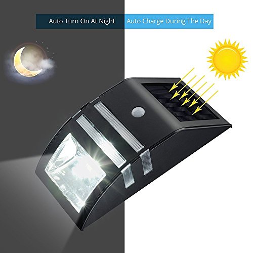 4 Pack Solar Powered LED Accent/Security Light Black