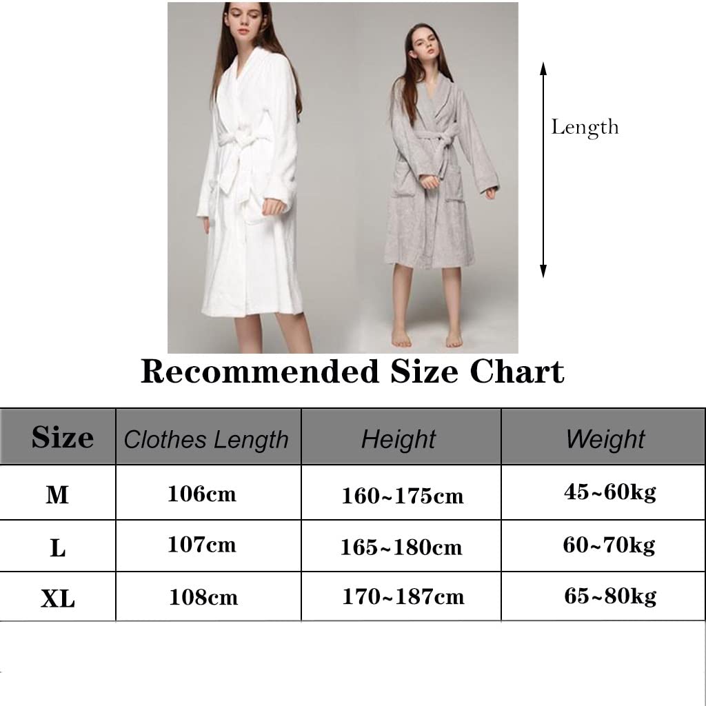 MTFBQ Albornoz De Tela De Rizo, Ropa De Salón Unisex, 100% Algodón Absorbente, Tela De Toalla para Parejas, Bata De Noche, Pijama De Hotel, Bata De Pareja, Cuatro Estaciones, Usable