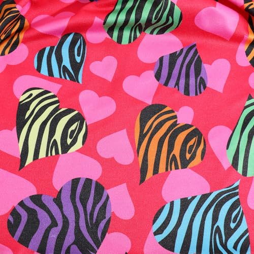 Image of Valentines Toddler Girls Pants Set Love and Heart Pink Outfits Set Ruffle T-Shirt Dress and Pants Outfit Set 3-8Y