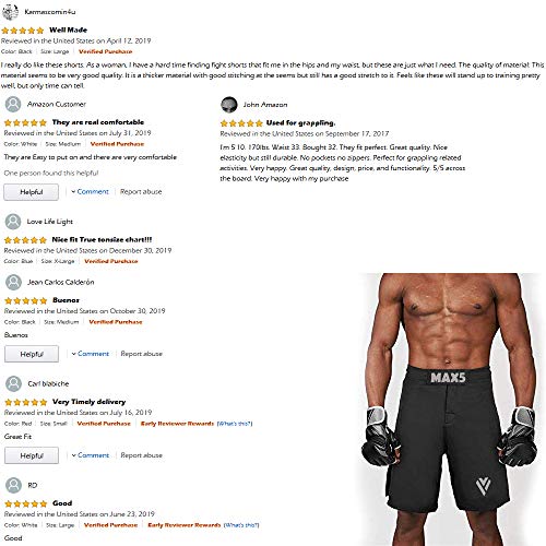 MAX5 MMA BJJ Mixed Martial Arts Shorts Cross Training Muay Thai Workout Shorts (Blue, X-Large)