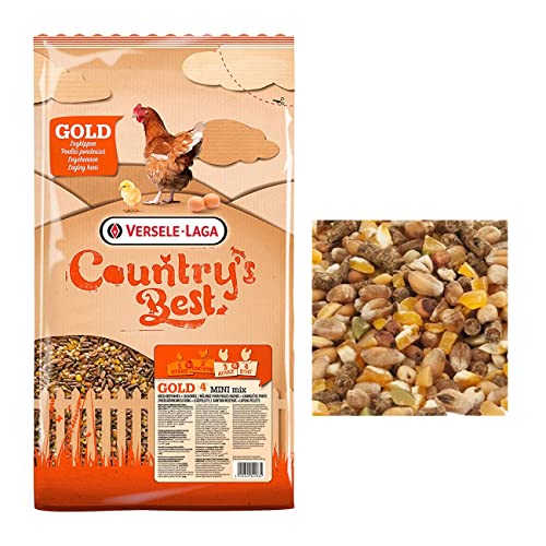 FINCA CASAREJO Pienso para Gallinas - Gold 4 Mini Mix - Combinado de Cereal y Pienso en Pellet para Gallinas - Mejora la Puesta y la Calidad del Huevo - Saco 5 kg Versele Laga