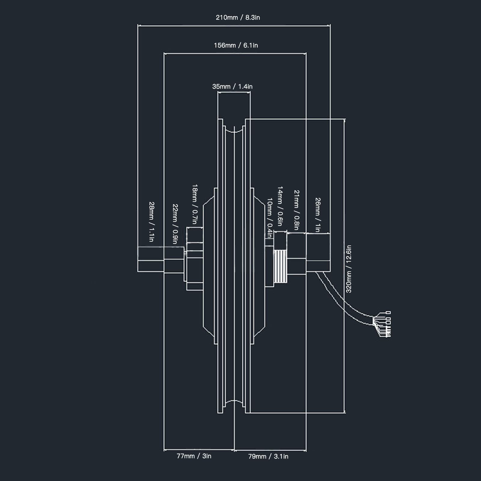 Electric Bike Conversion Kit, 16in Electric Wheel Hub Motor 48 to 72V 500W to 3500W Fat Tire Cycling Disc Brake Motor for Electric Scooters Karts